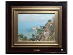 Seascape by Giuseppe Casciaro, pastel on paper, offered Sep 2025