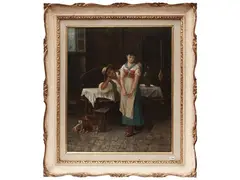 Scene by Ezio Marzi, oil on canvas, offered Sep 2025