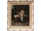 Ezio Marzi, Scene, oil on canvas
