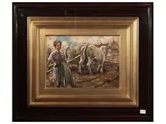 Peasant by Cesare Ciani, Cardboard oil, offered Sep 2025
