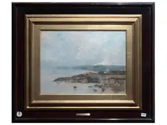 Seascape by Giuseppe Casciaro, pastel on paper, offered Sep 2025