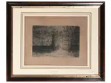 Gino Romiti, Landscape with View of a gate, etching