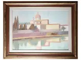 Dino Migliorini, The church of the basket, Florence, Oil on Faesite