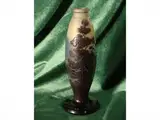 Small double cameo glass vase by Émile Gallé, Decor of landscape with trees in the tones of blue, offered Sep 2025