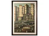 Norberto Proietti, Fratini with basket in a landscape, lithography