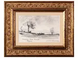 Luciano Guarnieri, Landscape, charcoal on paper