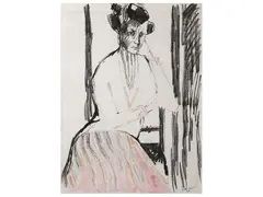 Female portrait 1956 by Dino Caponi, pastel on paper, offered Sep 2025