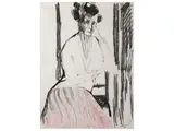 Dino Caponi, Female portrait 1956, pastel on paper