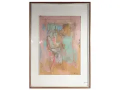 Maternità che s'incontrano 1964 by Eugenio Pardini, fresco technique on canvas, offered Sep 2025