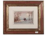 Norberto Martini, Winter landscape, Oil on panel