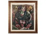 Silvio Loffredo, Male figure 1974, Oil on a tea cardboard