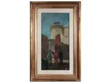 Piero Marchi, Visit to the fortress, Oil on Faesite