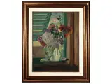 Giulio Ghelarducci, Flower vase inside 1933, oil on tablet