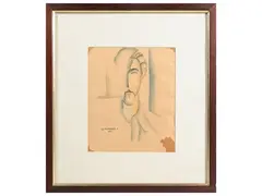 Male character 1931 by Orfeo Tamburi, watercolor on paper, offered Sep 2025