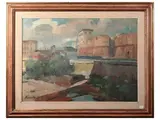 Piero Marchi, Darsena, Oil on faesite