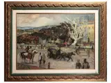 Emanuele Cappello, Sunday walk, oil on canvas