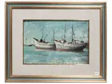Paolo Frosecchi, Boats 1952, oil on cardboard