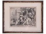 Michel Natalis, Silenus drunk, Bulino engraving taken from a drawing by Romanelli Giovanni Francesco (1610-1662)