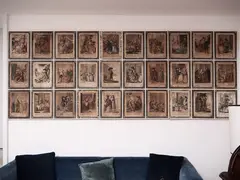 Tuscan proverbs by Giuseppe Piattoli, series of thirty watercolor engravings, offered Jul 2025