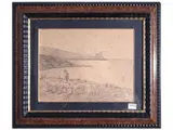 Giovanni Lomi, Paesaggio con pastore e gregge, pencil on paper