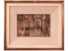 Venice by Bruno Martini, oil on cardboard, offered Jul 2025