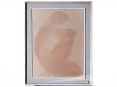Manfredo Borsi, Female nude 1965, Mixed technique on paper