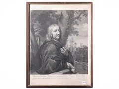 Gérard Edelinck, Portrait of Philippe de Champigne, engraving