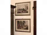 Giuseppe Zocchi, January and August, two engravings with watercolor