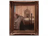 Biagio Mercadante, Venetian view, Oil on canvas board