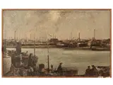 Ridolfo Bernardi, Along the Seine 1952, oil on canvas