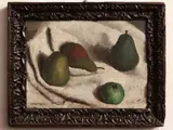 Guido Peyron, Dead nature with pears, Oil on tablet