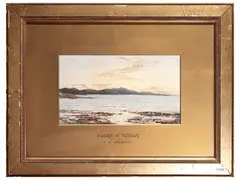 A.W. Weedon, Sunset at polewe, watercolor on paper