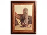 Carlo Domenici, View of Fortress, oil on tablet