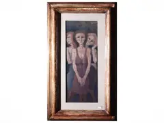 Remo Squillantini, Three women, oil on canvas