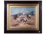 Carlo Domenici, Harvest, Oil on tablet