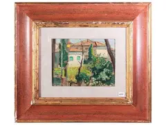 The Villa by the sea by Giulio Salti, Oil on cardboard, offered Jun 2025