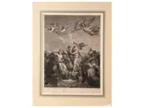 Théodore Richomme, Theis portant l'Armure d'Achille 1827, Copper engraving from the Framework of François Gérard