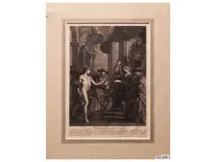 Jean-Marc Nattier, La Reine take parts of La Paix 1708, copper engraving