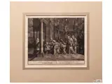 Joseph Mulder, Baals priests in the temple, etching with passe-partout