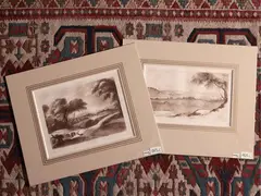 Richard Earlom, Two engravings from Claude Lorrian 1802, etching/sepia mezzotint