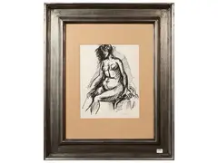 Naked female by Ennio Morlotti, ink on paper, offered May 2025