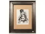 Ennio Morlotti, Naked female, ink on paper