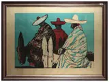 Salvatore Fiume, Men on horseback, lithograph