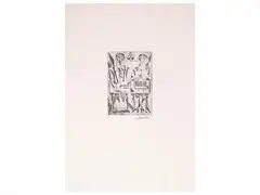 Figures by Giuglio Salvadori, two lithographs, offered May 2025