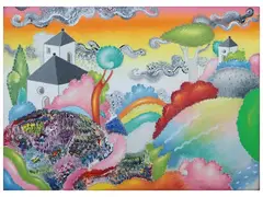 Landscape by Luca Alinari, Mixed technique on canvas applied to tablet, offered Apr 2025