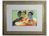 Salvatore Fiume, Somale women, oil on masonite