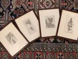 Giovanni Fattori, Horses and characters, four prints