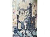 Remo Brindisi, Church, oil on canvas