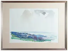 Seascape by Arnoldo Ciarrocchi, watercolor on paper, offered Apr 2025