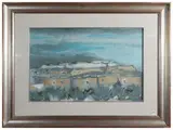 Enotrio Pugliese, Village, Mixed technique on canvas